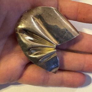 Vintage Sterling Silver Leaf Brooch Pin